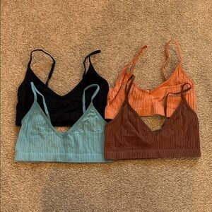 Colsie lot of 4 ribbed stretch bralettes